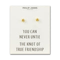 18k Gold Plated Love Knot Earrings with Quote Card