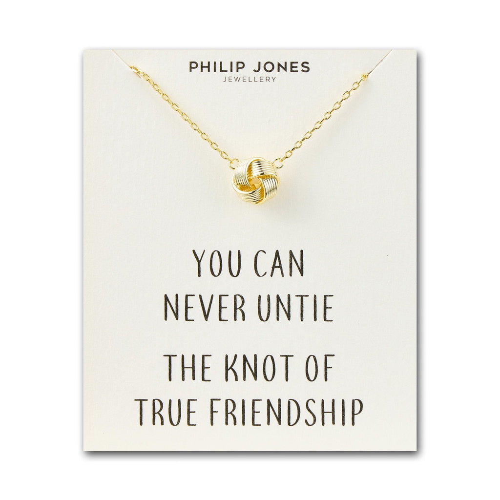 18k Gold Plated Love Knot Necklace with Quote Card