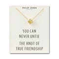 18k Gold Plated Love Knot Necklace with Quote Card