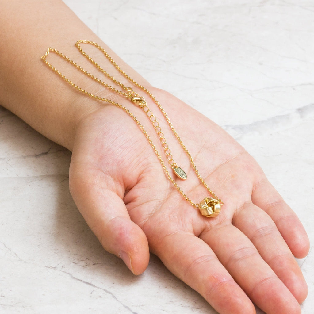 18k Gold Plated Love Knot Necklace with Quote Card