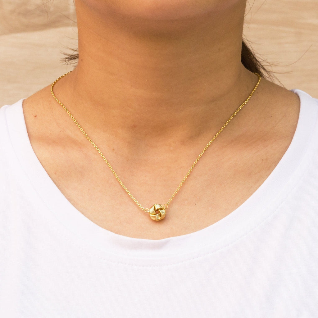 18k Gold Plated Love Knot Necklace with Quote Card
