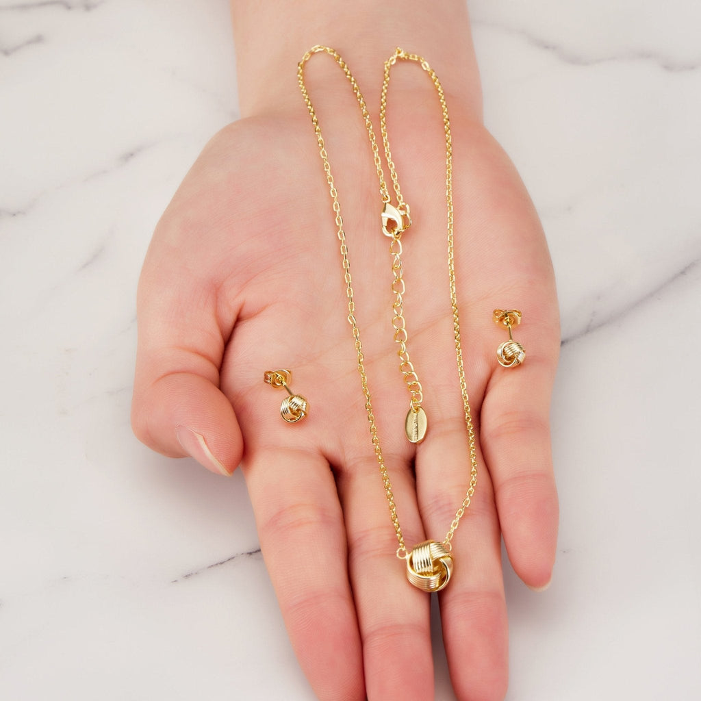 18k Gold Plated Love Knot Set