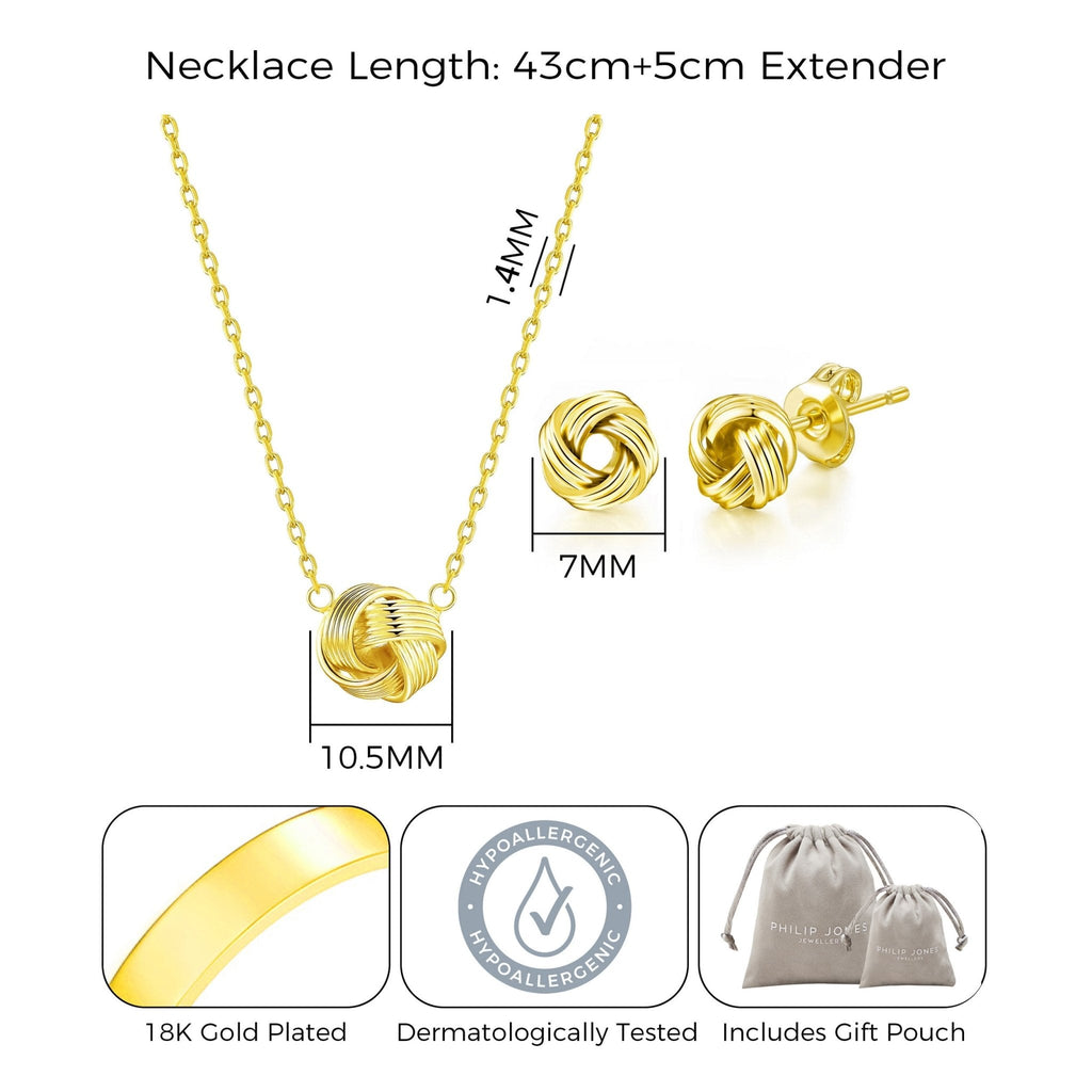 18k Gold Plated Love Knot Set