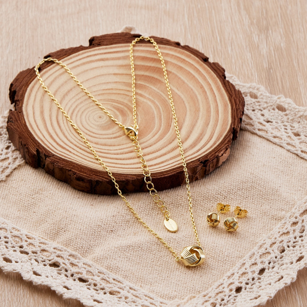 18k Gold Plated Love Knot Set