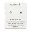18k Gold Plated March (Aquamarine) Birthstone Earrings Created with Zircondia® Crystals