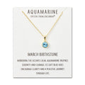 18k Gold Plated March (Aquamarine) Birthstone Necklace Created with Zircondia® Crystals