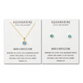 18k Gold Plated March (Aquamarine) Birthstone Necklace & Earrings Set Created with Zircondia® Crystals