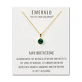 18k Gold Plated May (Emerald) Birthstone Necklace Created with Zircondia® Crystals