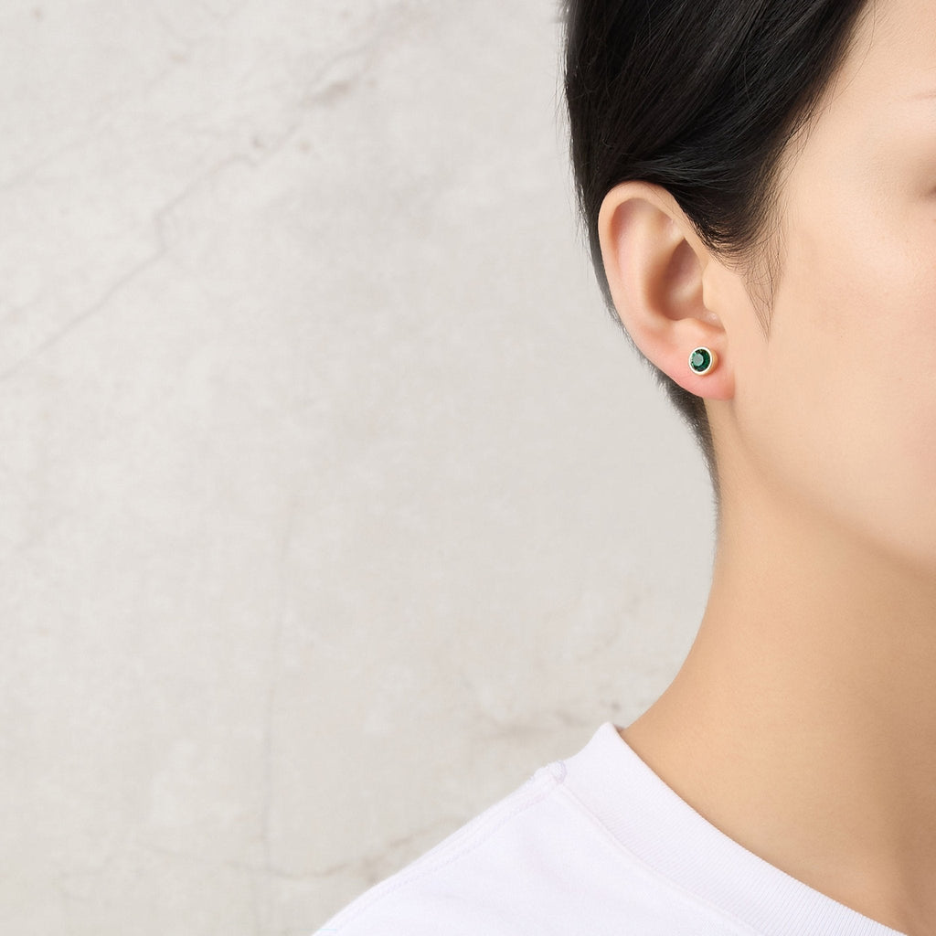 18k Gold Plated May (Emerald) Birthstone Necklace & Earrings Set Created with Zircondia® Crystals