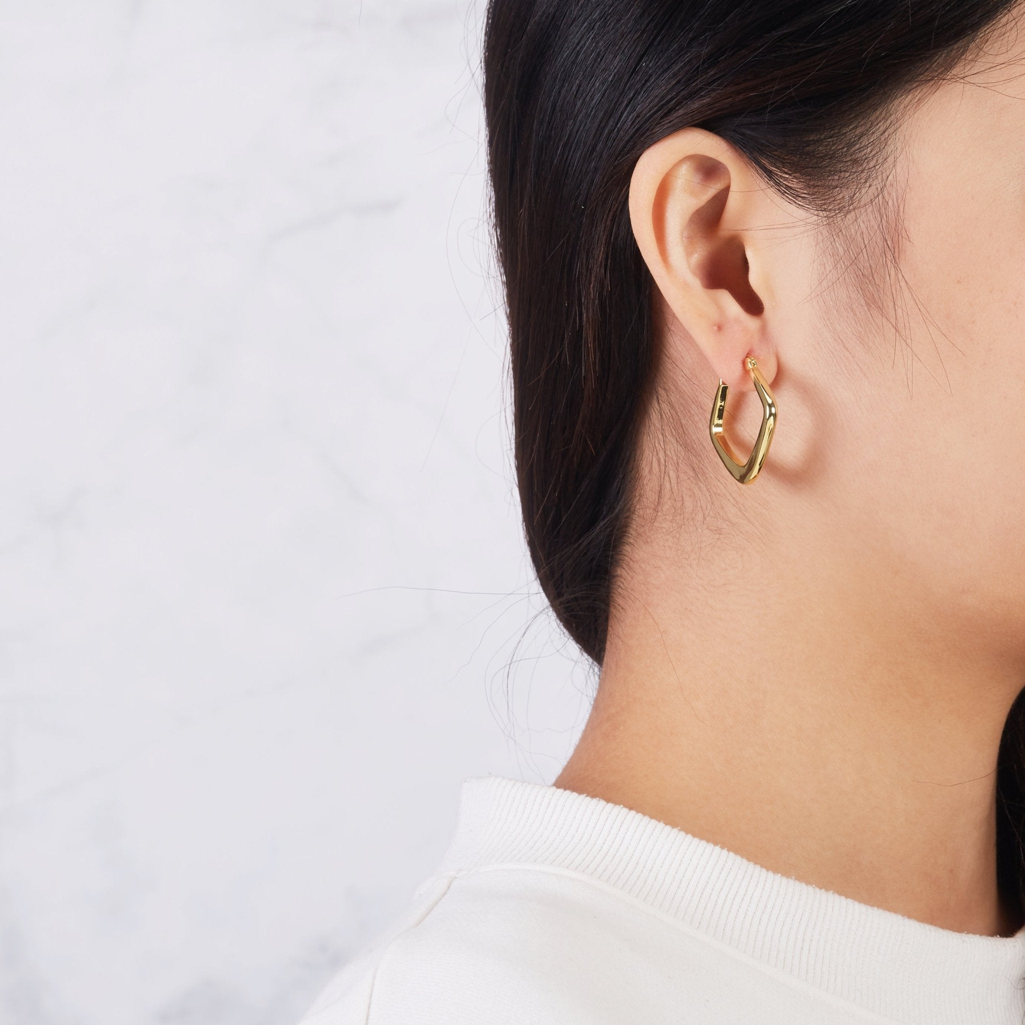 18k Gold Plated Medium Chunky Hoop Earrings