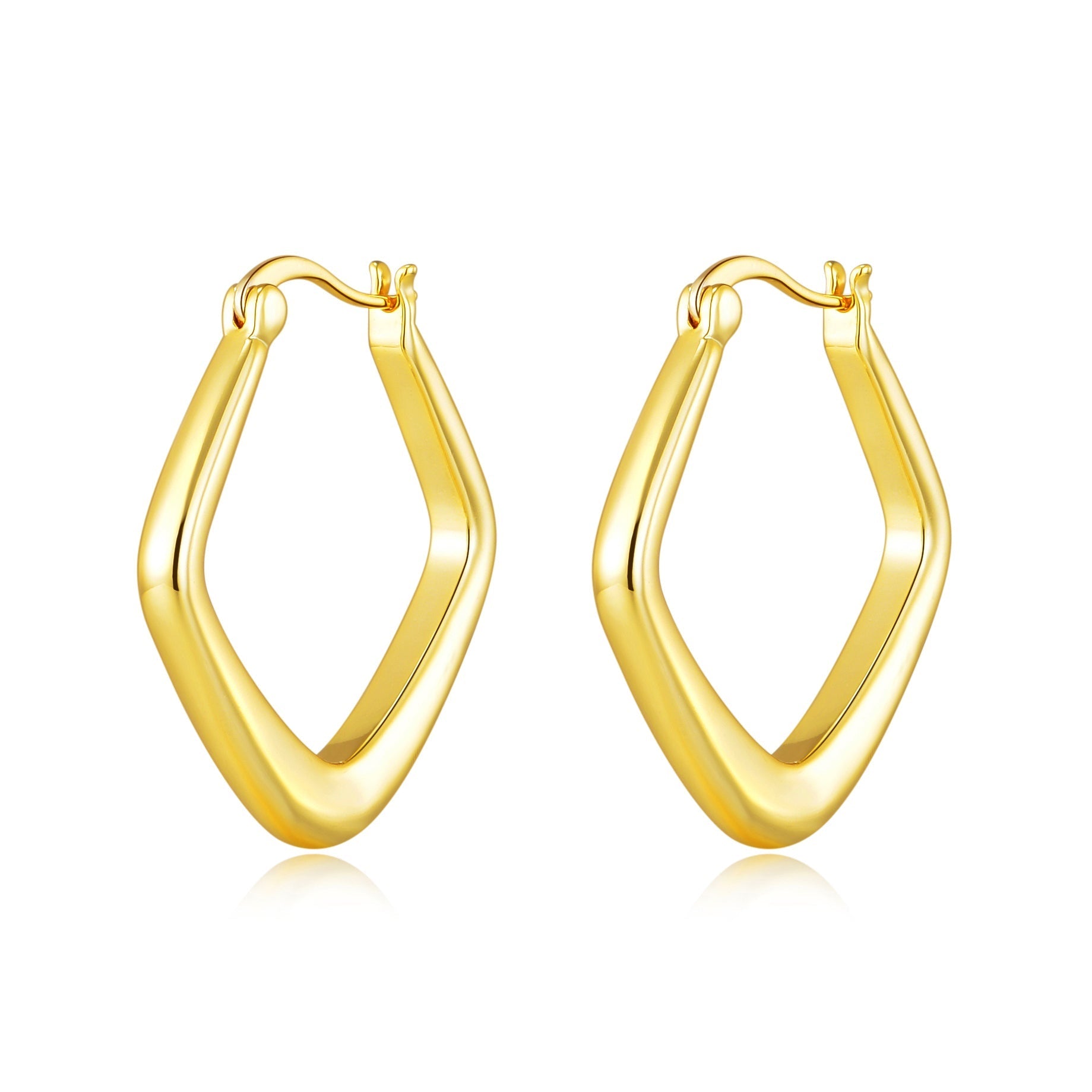 18k Gold Plated Medium Chunky Hoop Earrings
