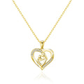 18k Gold Plated Mother And Child Necklace Created with Zircondia® Crystals