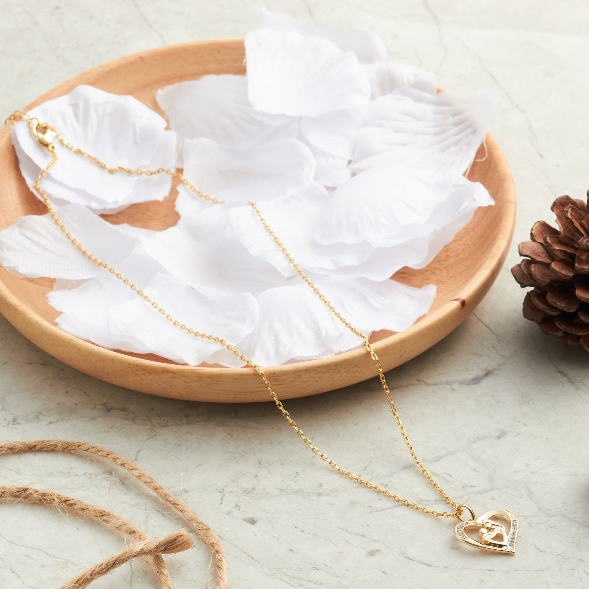 18k Gold Plated Mother And Child Necklace Created with Zircondia® Crystals
