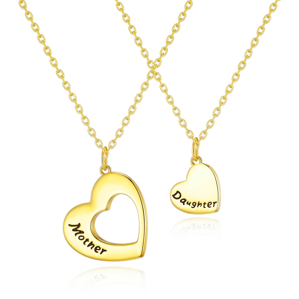 18k Gold Plated Mother and Daughter Necklace Set