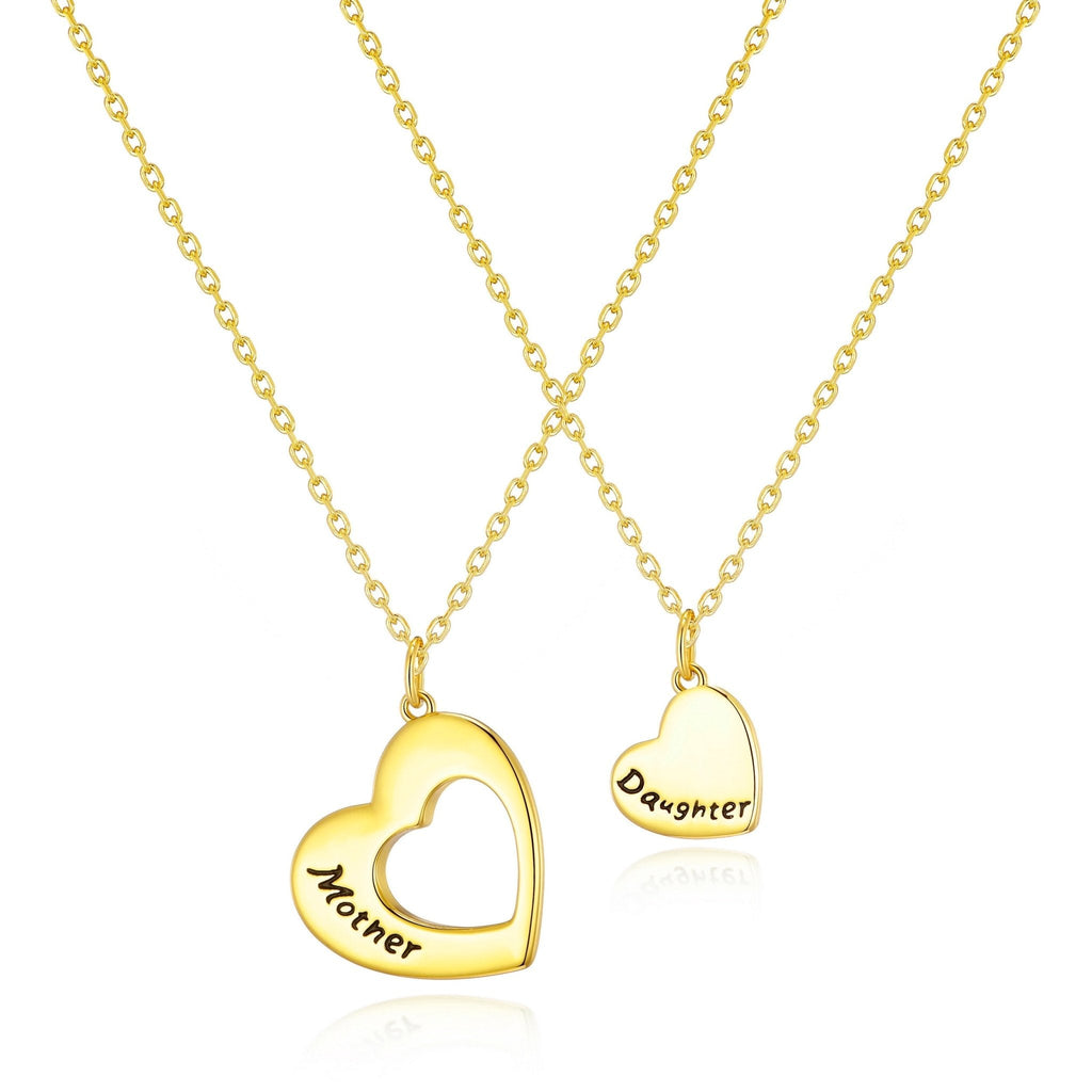18k Gold Plated Mother and Daughter Necklace Set with Quote Card