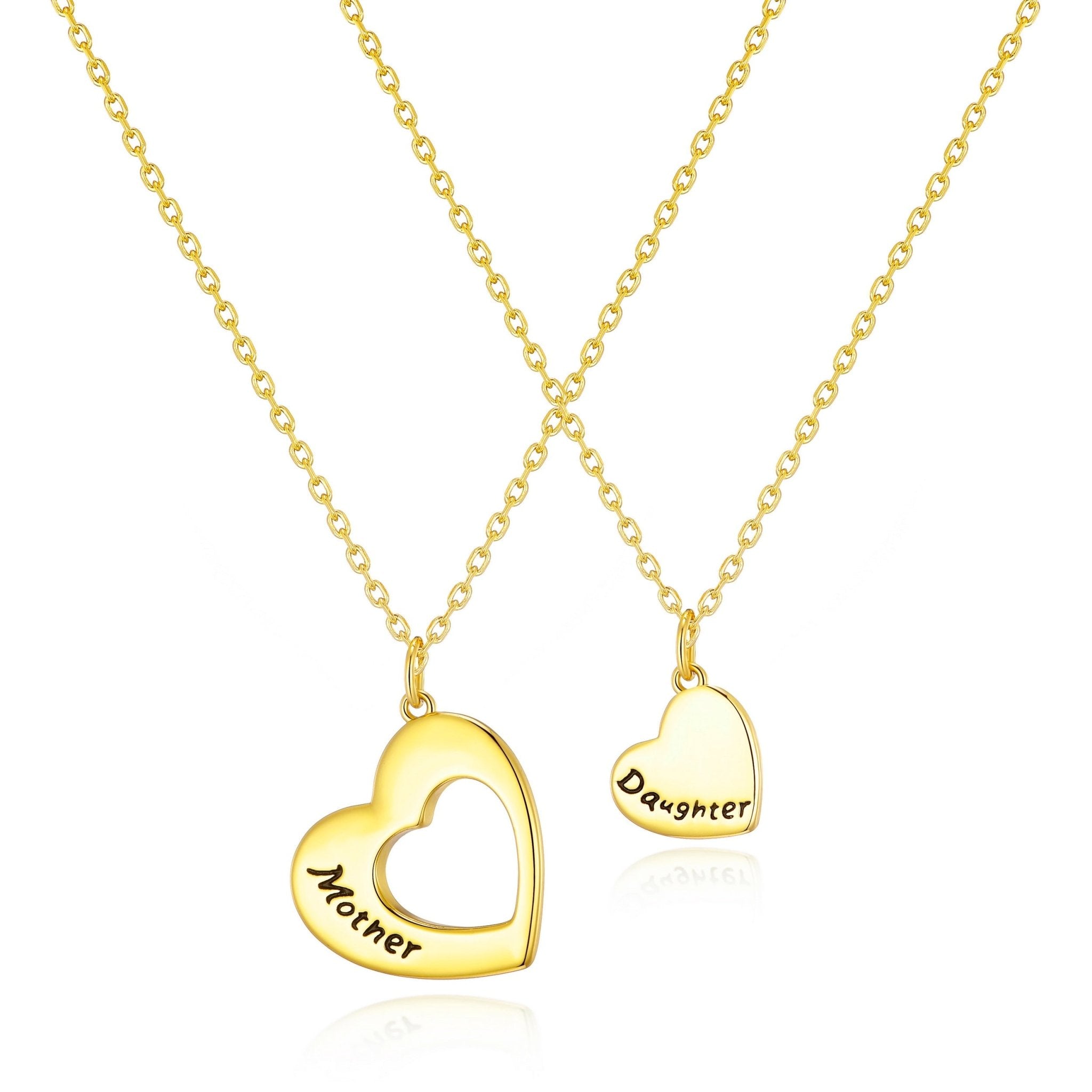 18k Gold Plated Mother and Daughter Necklace Set with Quote Card