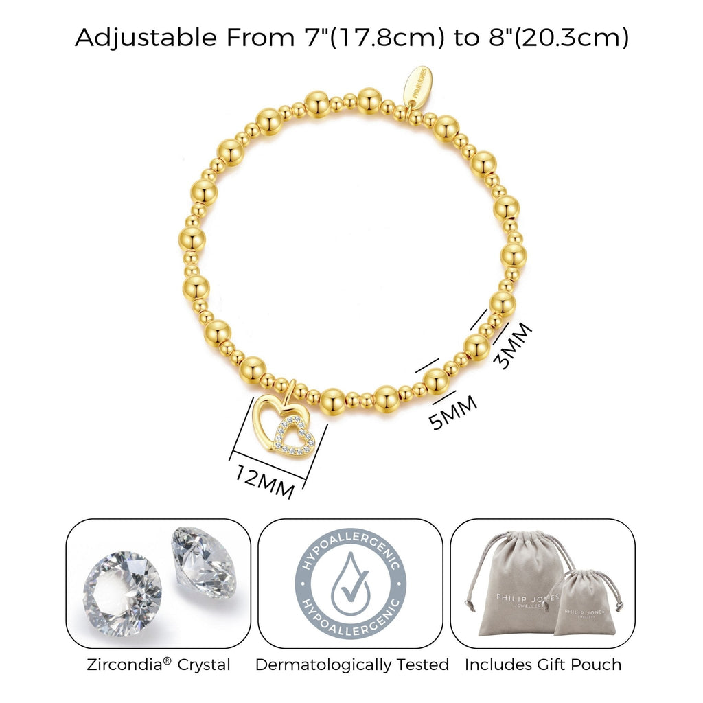 18k Gold Plated Mother and Daughter Quote Stretch Bracelet with Gift Box