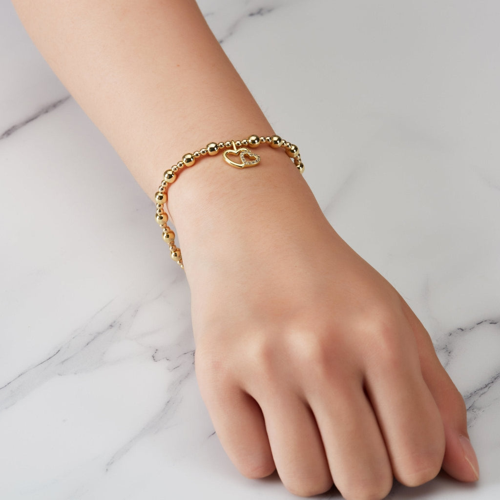 18k Gold Plated Mother and Daughter Quote Stretch Bracelet with Gift Box