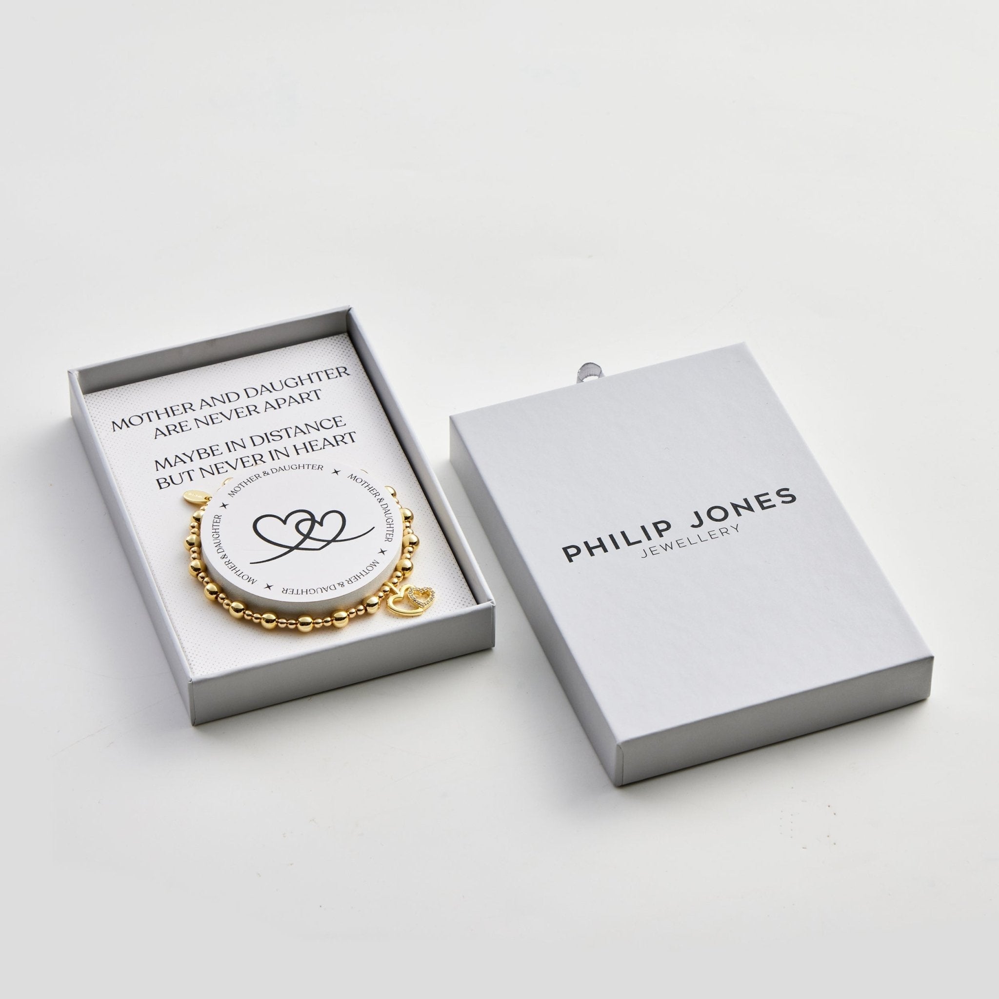18k Gold Plated Mother and Daughter Quote Stretch Bracelet with Gift Box