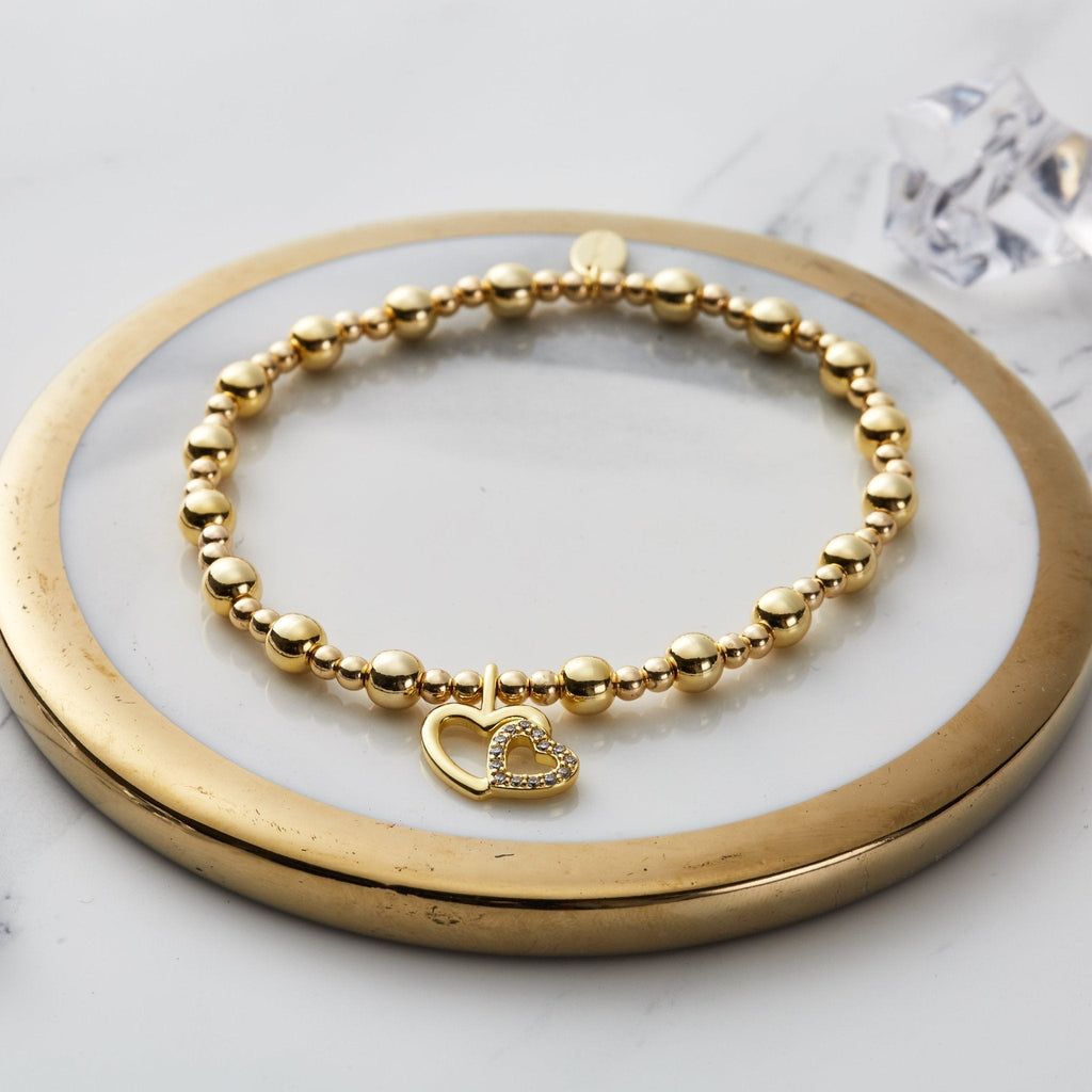 18k Gold Plated Mother and Daughter Quote Stretch Bracelet with Gift Box