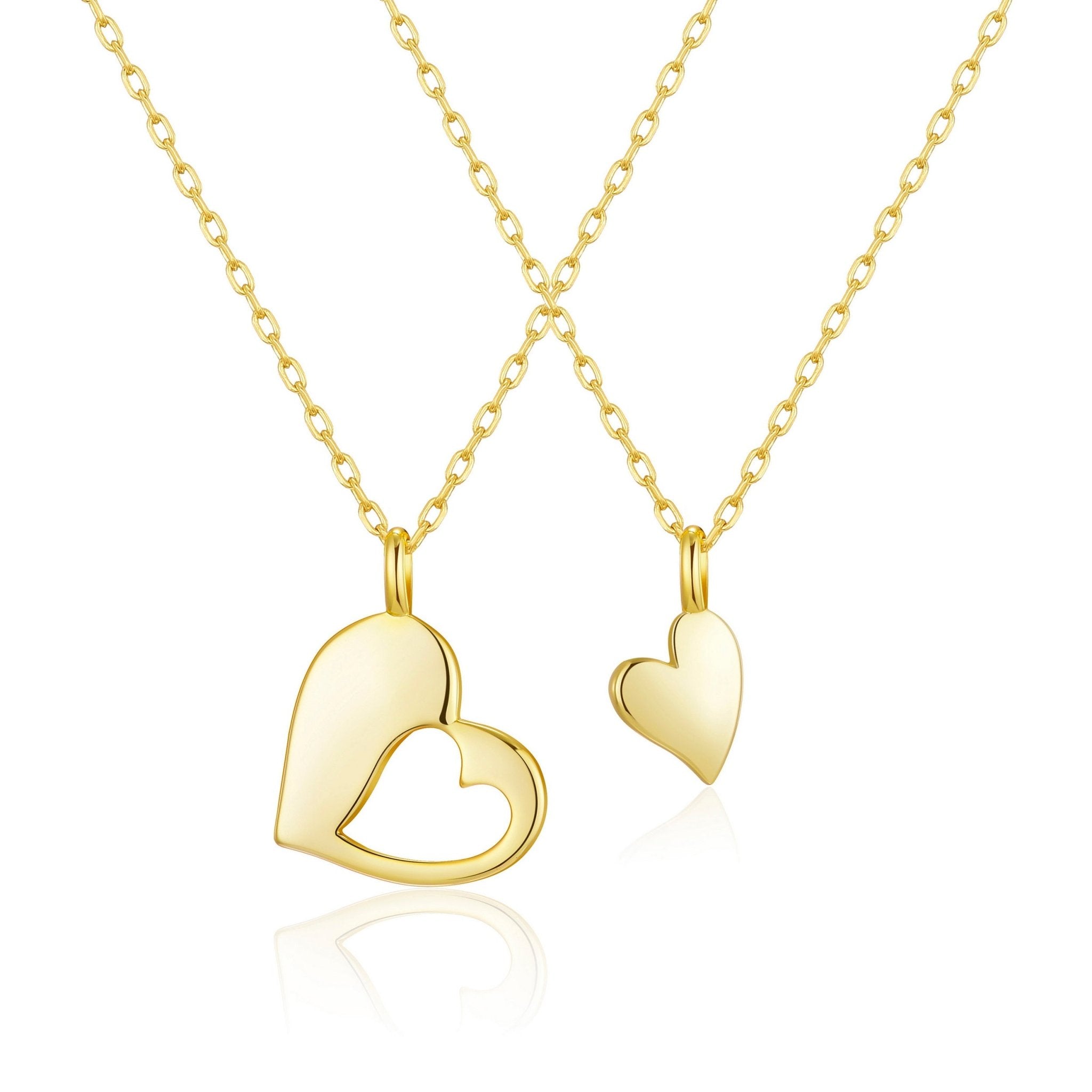 18k Gold Plated Big Sister Little Sister Piece of My Heart Necklace Set