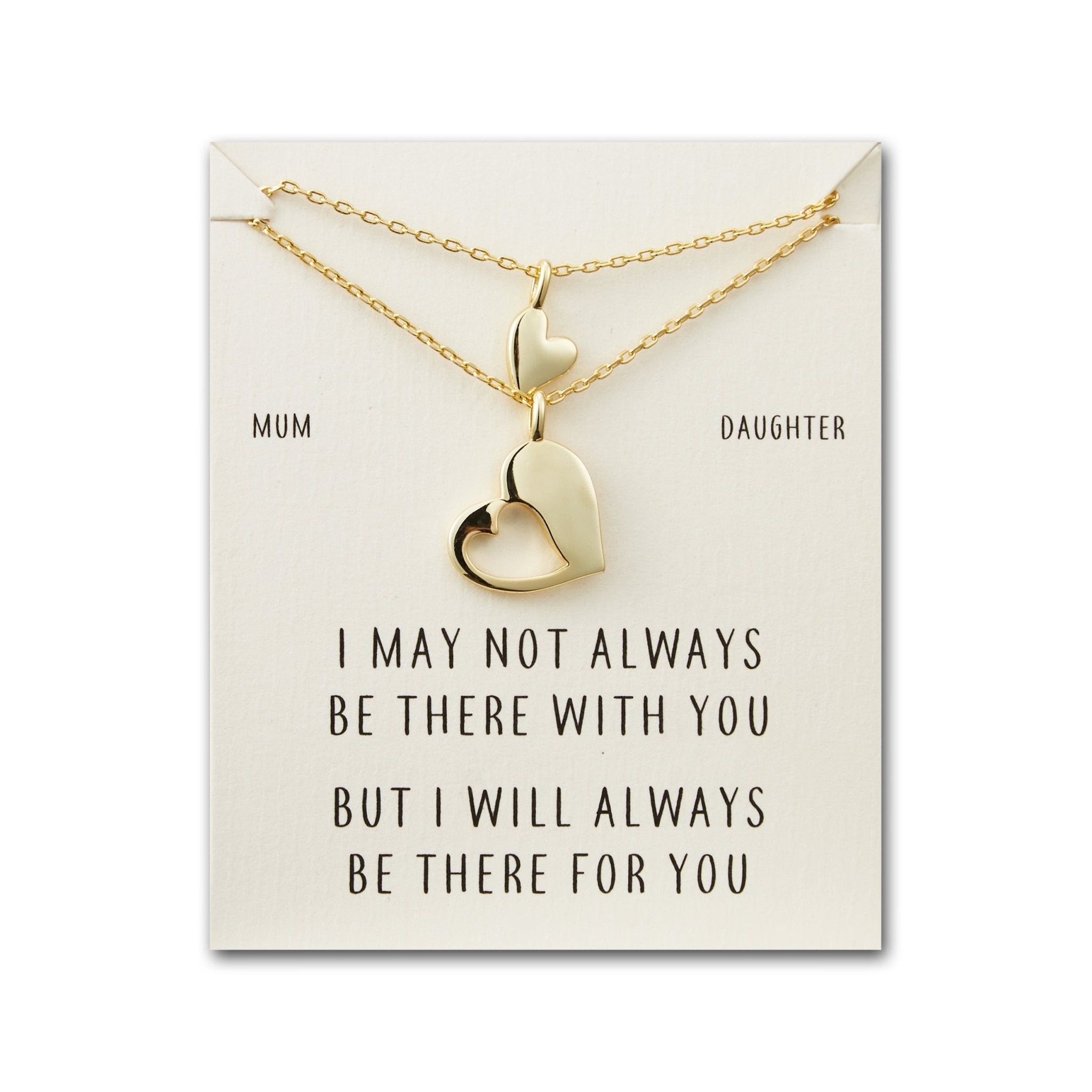 18k Gold Plated Mother Daughter Piece of My Heart Necklace Set