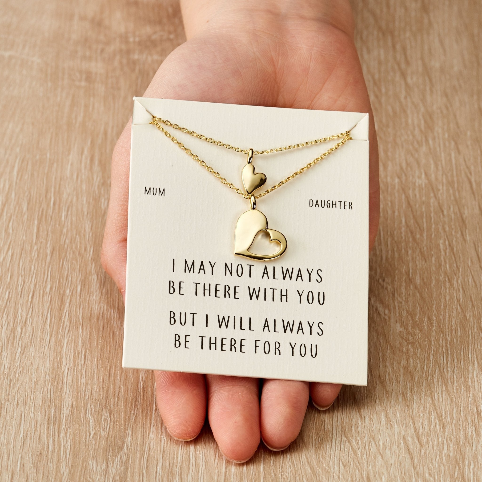 18k Gold Plated Mother Daughter Piece of My Heart Necklace Set