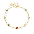 18k Gold Plated Multi Coloured Crystal Bracelet Created with Zircondia® Crystals