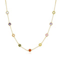 18k Gold Plated Multi Coloured Crystal Necklace Created with Zircondia® Crystals