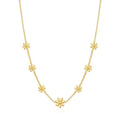 18k Gold Plated Multi Daisy Necklace