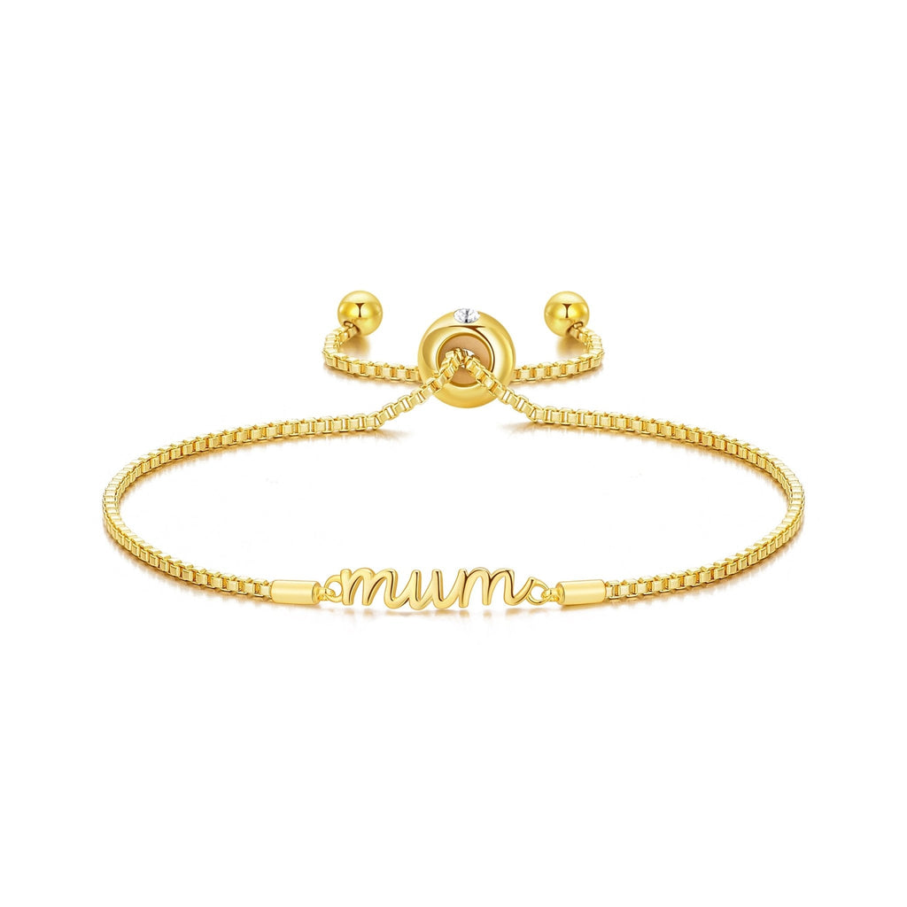 18k Gold Plated Mum Bracelet Created with Zircondia® Crystals