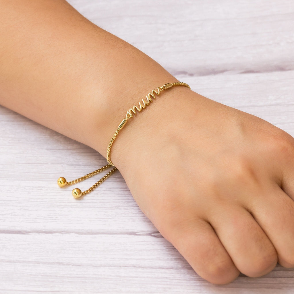 18k Gold Plated Mum Bracelet Created with Zircondia® Crystals