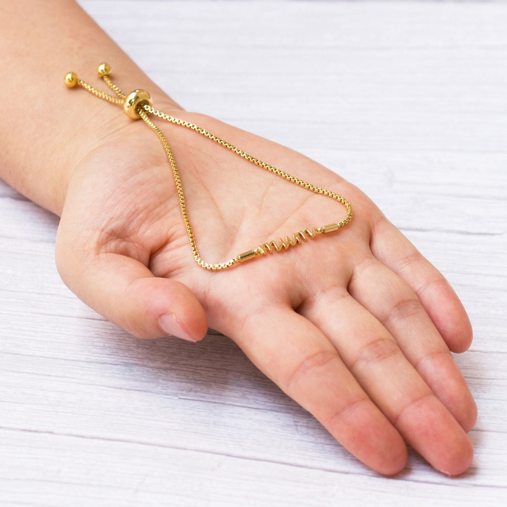 18k Gold Plated Mum Bracelet Created with Zircondia® Crystals