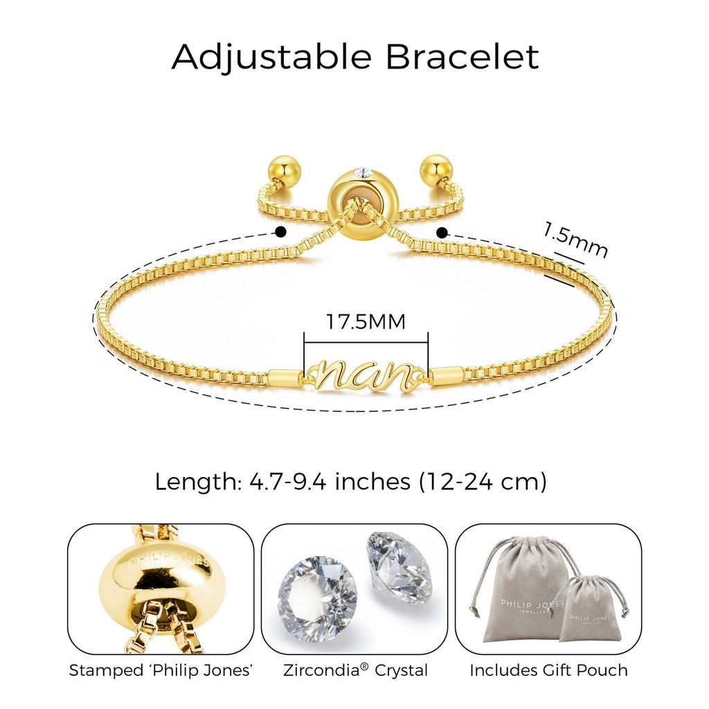 18k Gold Plated Nan Bracelet Created with Zircondia® Crystals