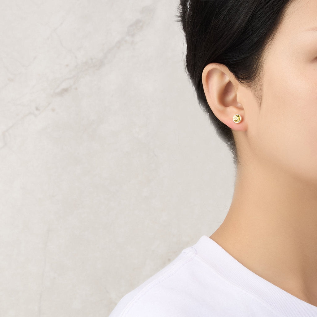 18k Gold Plated November (Topaz) Birthstone Earrings Created with Zircondia® Crystals