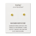18k Gold Plated November (Topaz) Birthstone Earrings Created with Zircondia® Crystals