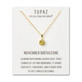18k Gold Plated November (Topaz) Birthstone Necklace Created with Zircondia® Crystals