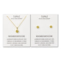 18k Gold Plated November (Topaz) Birthstone Necklace & Earrings Set Created with Zircondia® Crystals