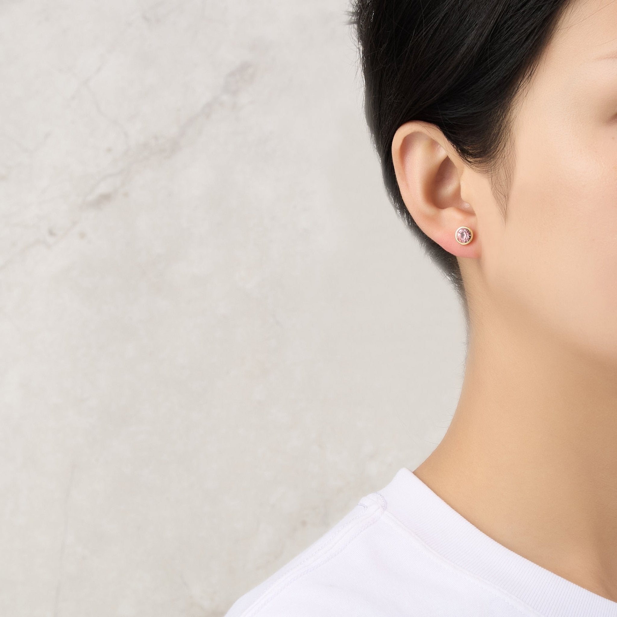 18k Gold Plated October (Tourmaline) Birthstone Earrings Created with Zircondia® Crystals