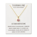 18k Gold Plated October (Tourmaline) Birthstone Necklace Created with Zircondia® Crystals