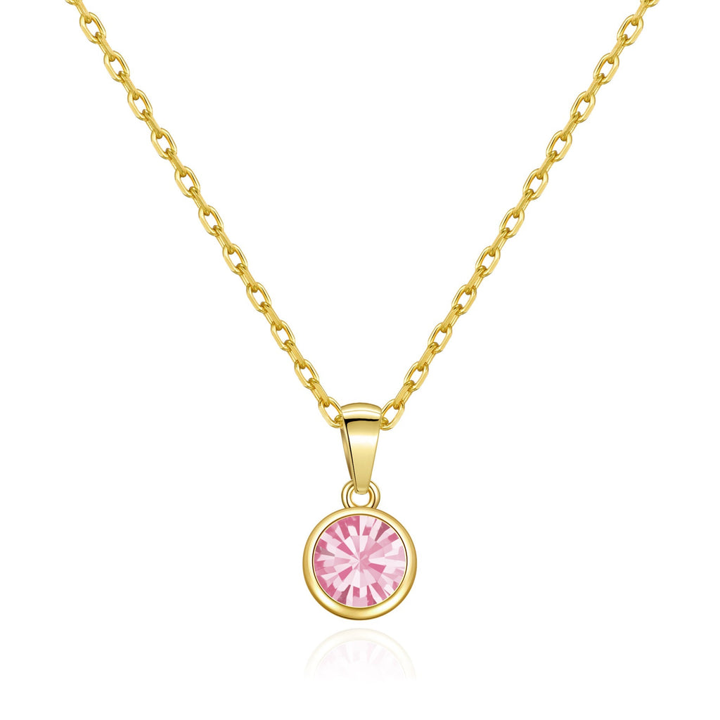 18k Gold Plated October (Tourmaline) Birthstone Necklace Created with Zircondia® Crystals