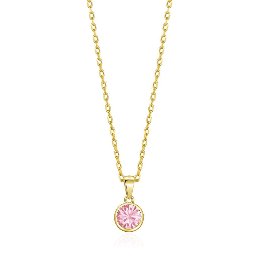 18k Gold Plated October (Tourmaline) Birthstone Necklace Created with Zircondia® Crystals