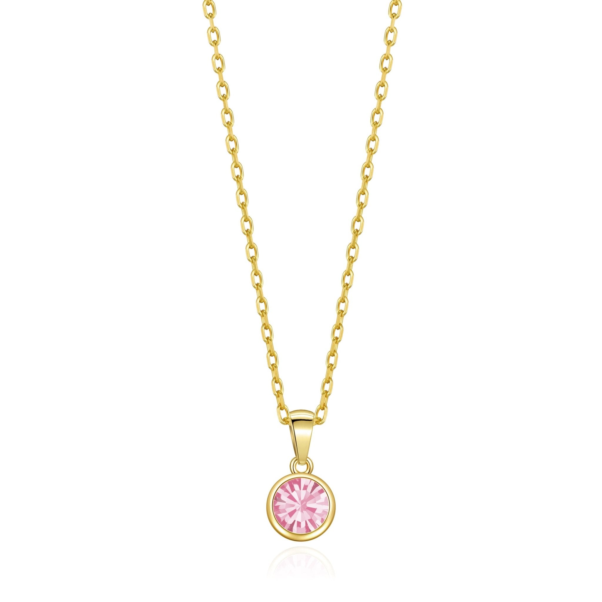 18k Gold Plated October (Tourmaline) Birthstone Necklace Created with Zircondia® Crystals