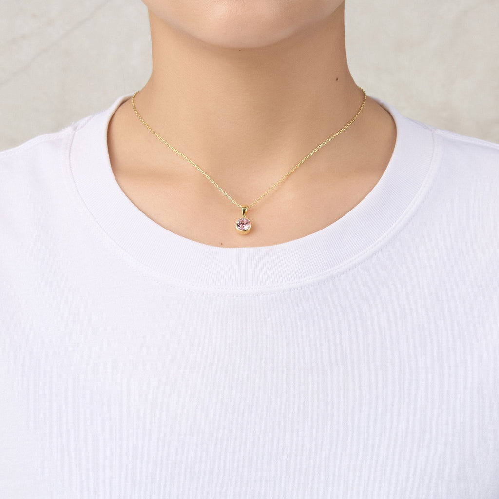 18k Gold Plated October (Tourmaline) Birthstone Necklace & Earrings Set Created with Zircondia® Crystals