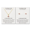 18k Gold Plated October (Tourmaline) Birthstone Necklace & Earrings Set Created with Zircondia® Crystals