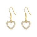 18k Gold Plated Open Heart Drop Earrings Created with Zircondia® Crystals