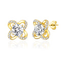 18k Gold Plated Orbit Earrings Created with Zircondia® Crystals