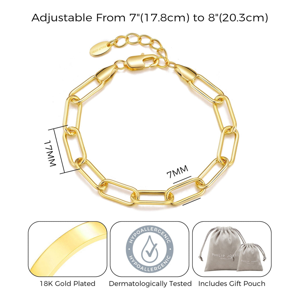 18k Gold Plated Paperclip Bracelet