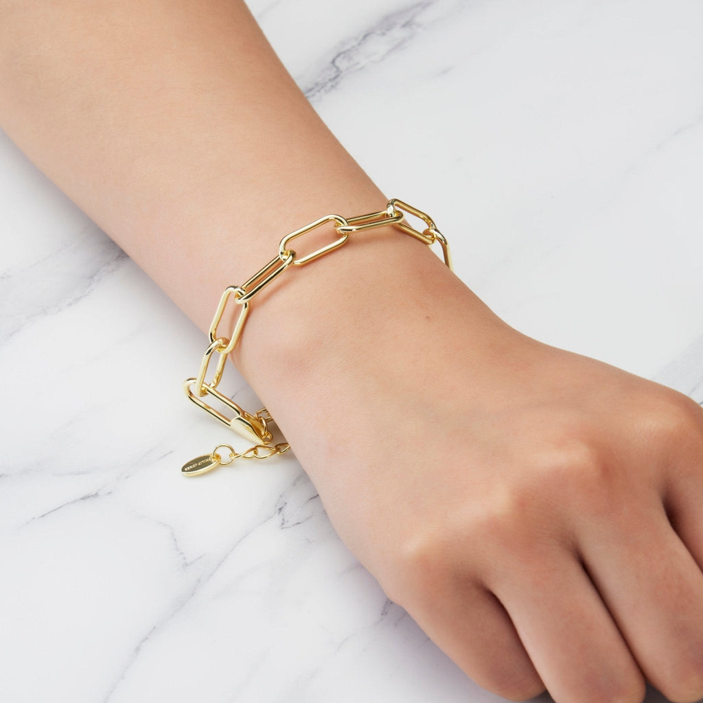 18k Gold Plated Paperclip Bracelet