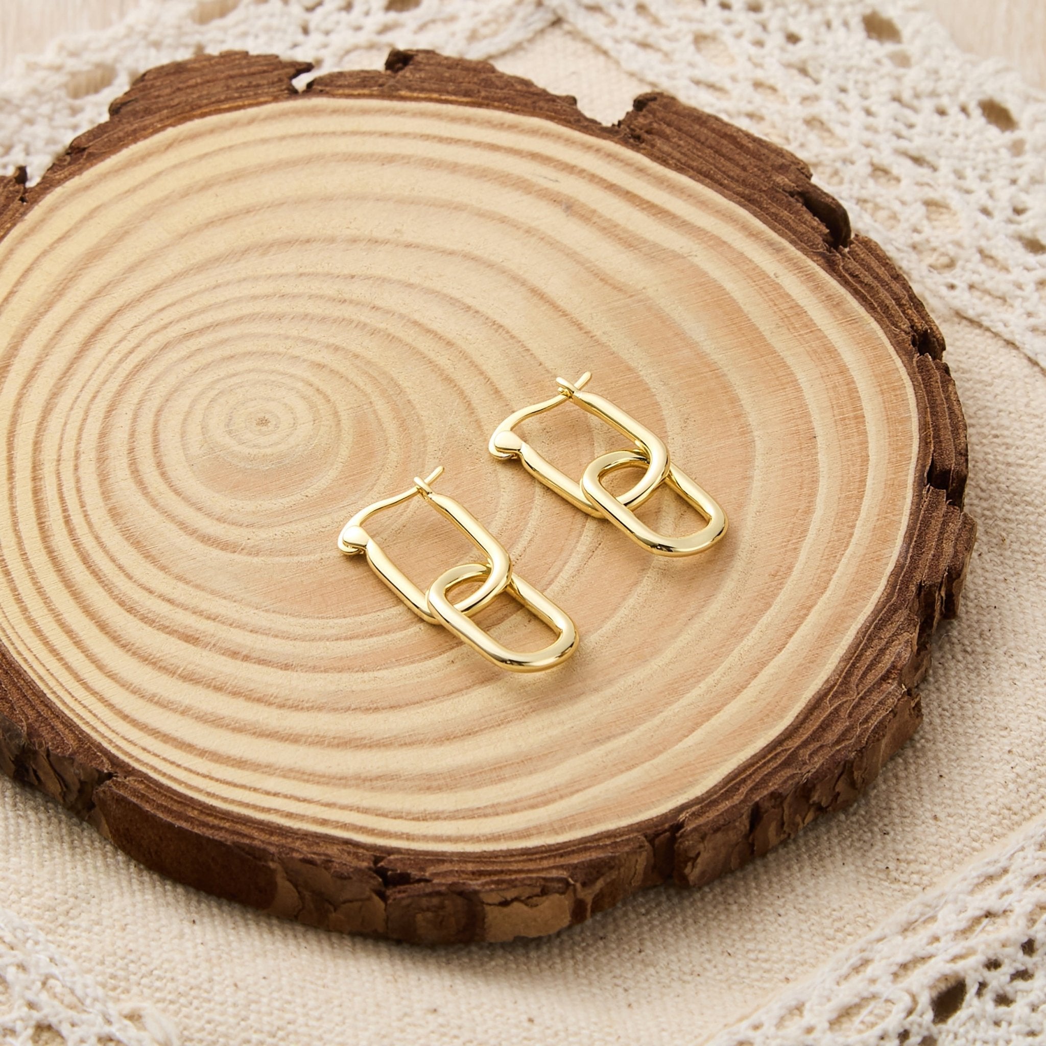 18k Gold Plated Paperclip Earrings